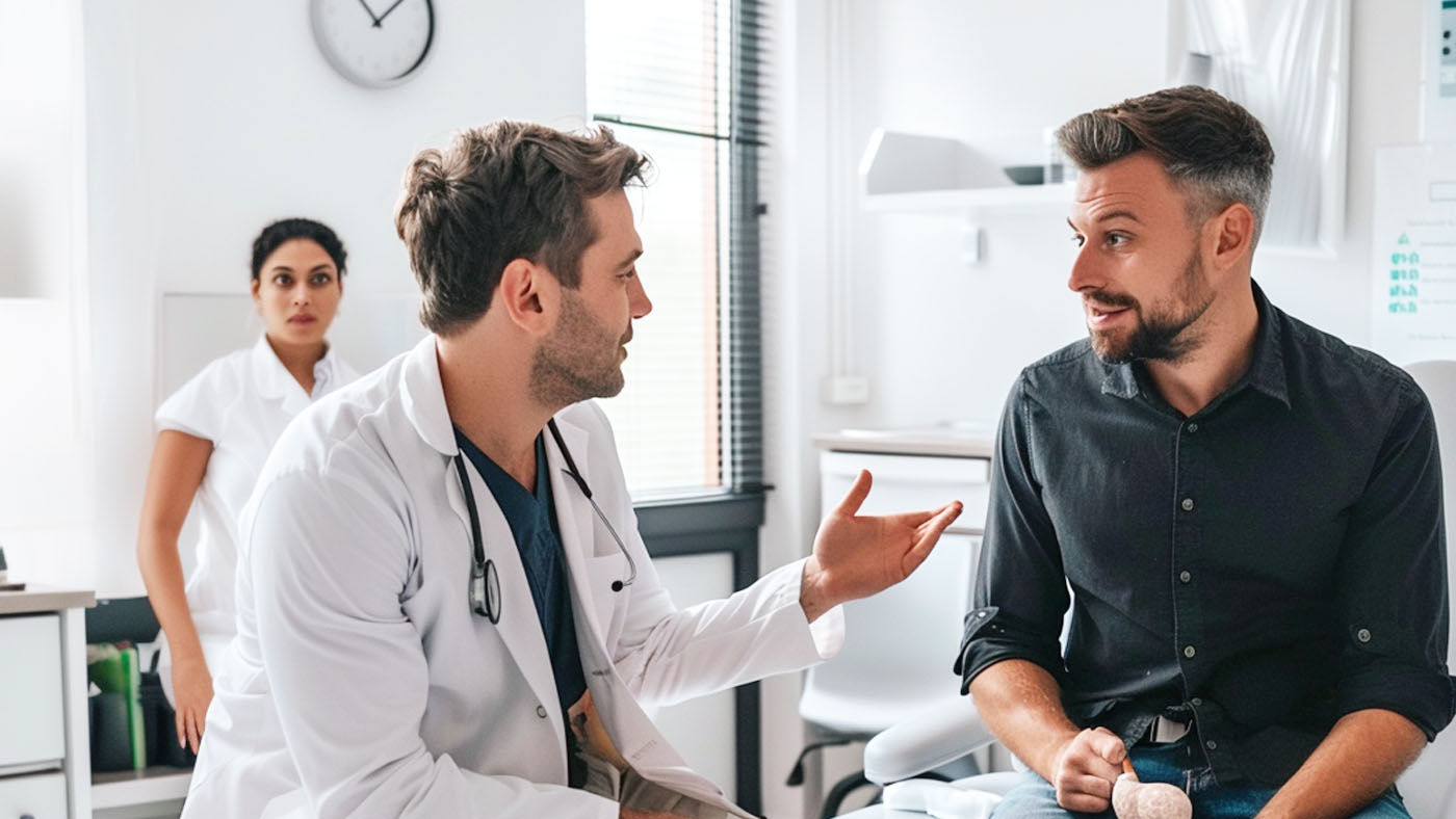 doctor speaking with patient about Prostate cancer